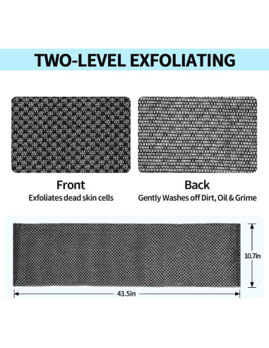 Toalla Exfoliante Corporal Adanluxe con Iones de Plata 110 cm