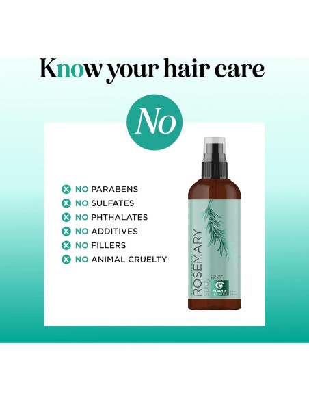 Spray de Agua de Romero Maple Holistics 118 ml - Con Biotina y Extractos Naturales