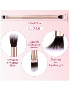 50 Brochas de Maquillaje Doble Punta Bokon - Difuminar Sombra de Ojos 2