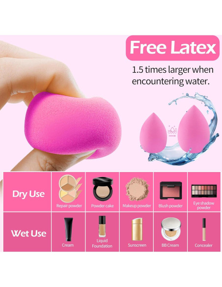 Set de 16 Esponjas de Maquillaje Aussumy - Sin Látex, Suaves y Duraderas