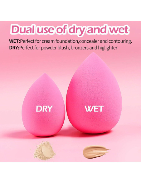 Set de 16 Esponjas de Maquillaje Aussumy - Sin Látex, Suaves y Duraderas