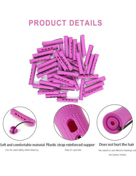 Juego de 40 Varillas de Perm para Cabello Natural - Meigick