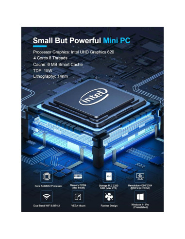 Mini PC Industrial Baieyu Core i5-8260U 16GB RAM 512GB SSD