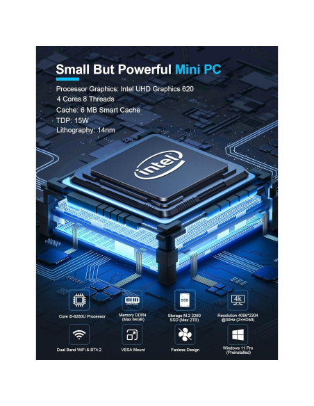 Mini PC Industrial Baieyu Core i5-8260U 16GB RAM 512GB SSD Mini PC Industrial Baieyu Core i5-8260U 16GB RAM 512GB SSD