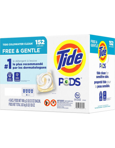 Detergente Líquido Tide PODS Libre y Suave 152 Cápsulas 3.93 kg