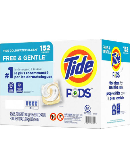 Detergente Líquido Tide PODS Libre y Suave 152 Cápsulas 3.93 kg