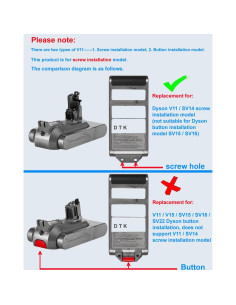 Batería Reemplazo DTK SV14 V11 6000mAh 25.2V para Dyson 2