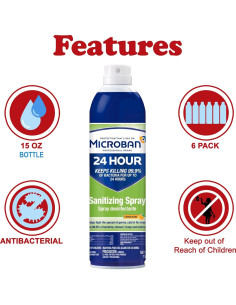 Spray Desinfectante Microban 24 Horas, Aroma Cítrico, 6 Paquete 2
