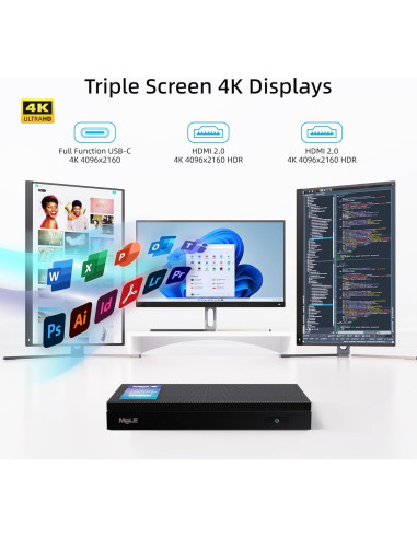 Mini PC MeLE Quieter 4C N100 16GB RAM 512GB SSD 4K