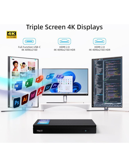 Mini PC MeLE Quieter 4C N100 16GB RAM 512GB SSD 4K