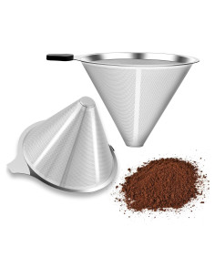 Filtros de café YOLIFE Pour Over 2 Pcs Acero Inoxidable Reutilizables