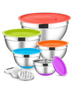 Juego de Cuencos de Mezcla E-far Acero Inoxidable 5 Piezas