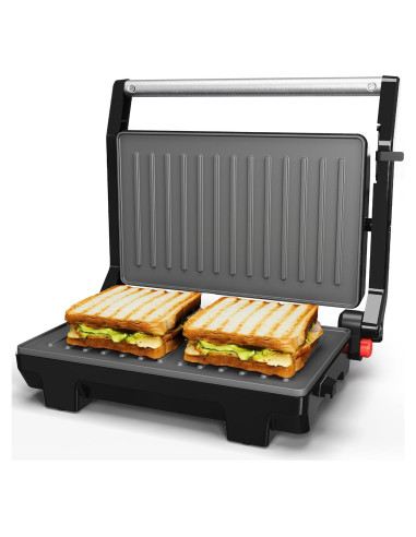 Prensa Panini Eléctrica SUNVIVI 1000W Doble Cara Antiadhesiva