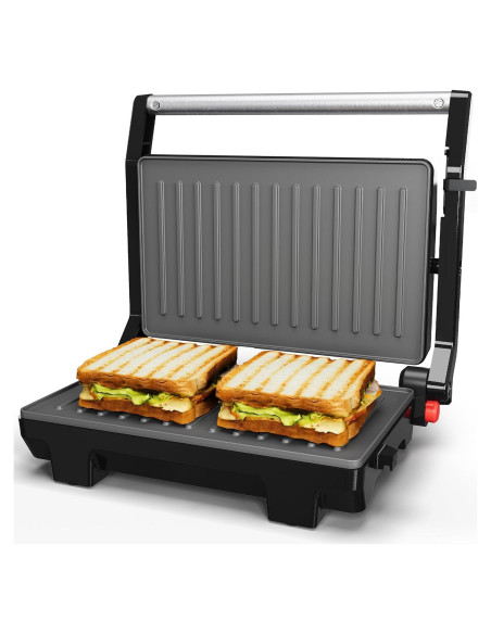 Prensa Panini Eléctrica SUNVIVI 1000W Doble Cara Antiadhesiva