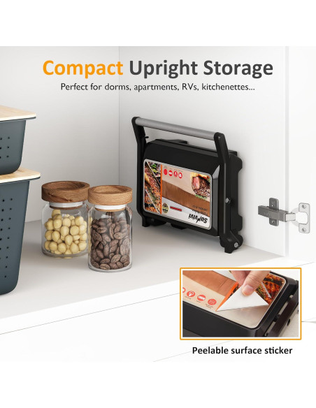 Prensa Panini Eléctrica SUNVIVI 1000W Doble Cara Antiadhesiva