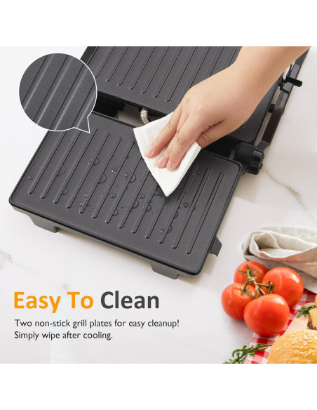 Prensa Panini Eléctrica SUNVIVI 1000W Doble Cara Antiadhesiva