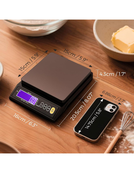 Báscula de Cocina Digital Bonvoisin 4.54 kg 0.1 g Precisión