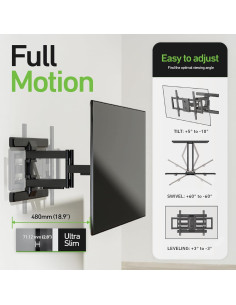 Soporte de Pared Articulado Stellar Mounts para TV 75R635 75" 2