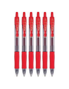 Bolígrafos de Gel Pilot G2 Rojo 1.0mm Retráctiles Paquete 6