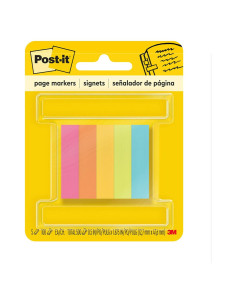 Marcadores de Página Post-it 5 Colores Neón 100 Hojas 1.27x5.08cm