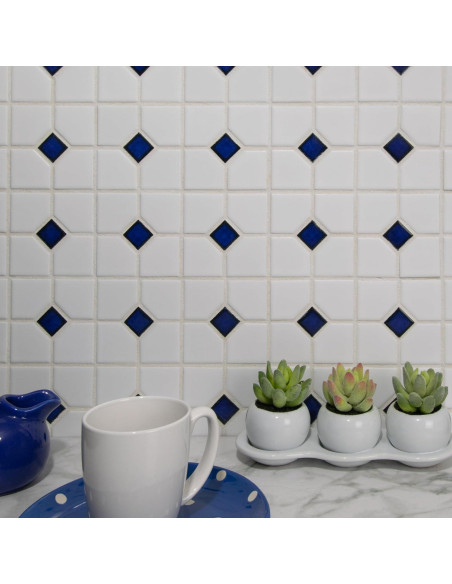 Azulejo de Porcelana Merola Tile Oxford Blanco Mate 28.8x28.8 cm