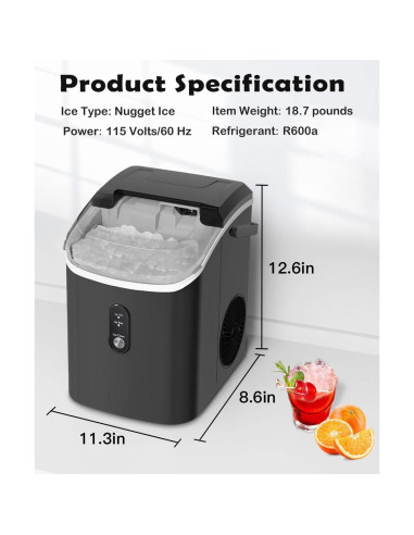 Máquina de Hielo COWSAR de Nugget Compacta 15.4 kg/día