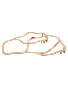 Set de Construcción de Ferrocarril de Madera Amazon Basics 65 Piezas