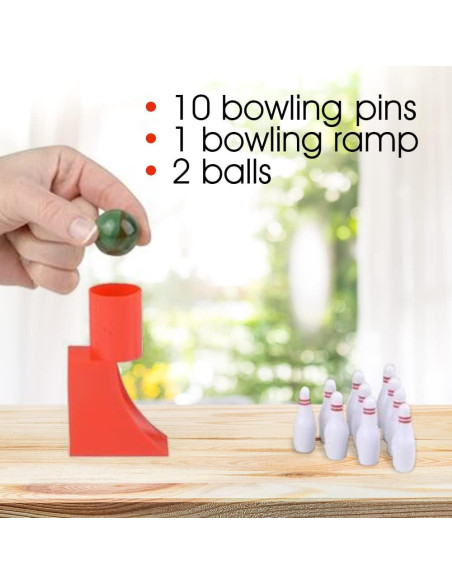 Juego de Bolos Mini Gamie para Niños y Adultos - 10 Pines y 2 Bolas