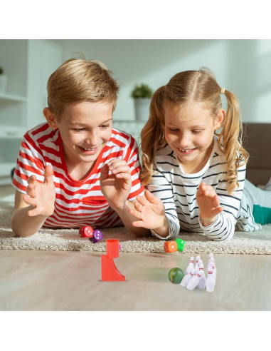 Juego de Bolos Mini Gamie para Niños y Adultos - 10 Pines y 2 Bolas