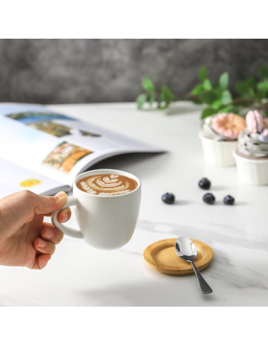 Juego de 6 Tazas de Cappuccino Hasense 177 ml Cerámica Blanca