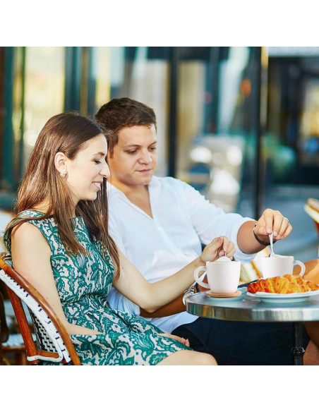 Juego de 6 Tazas de Cappuccino Hasense 177 ml Cerámica Blanca