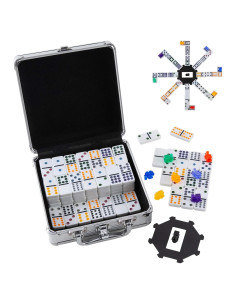 Juego de Dóminos Dobles 12 Homwom con Estuche y Trenes