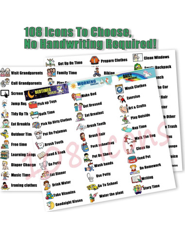 Tabla de Tareas Deslizante Hoshimari para Niños Reutilizable