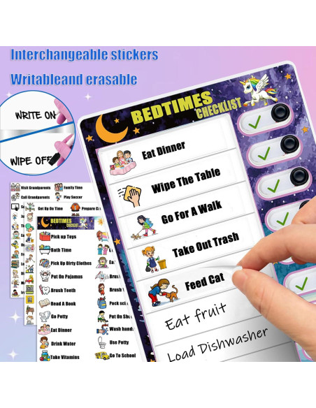Tabla de Tareas Deslizante Hoshimari para Niños Reutilizable