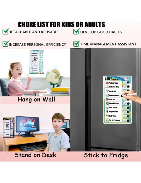 Tabla de Tareas Deslizante Hoshimari para Niños Reutilizable