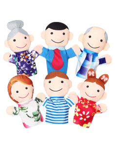 6 Títeres de Mano de Peluche Familiar Jerify - Juguetes Educativos