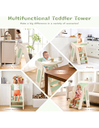 Escalera para Niños JooKiddie 4-en-1 Ajustable Verde