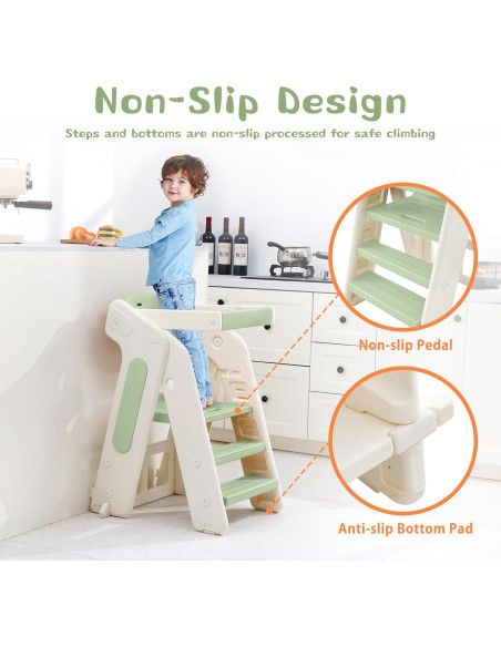 Escalera para Niños JooKiddie 4-en-1 Ajustable Verde