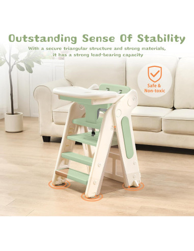 Escalera para Niños JooKiddie 4-en-1 Ajustable Verde