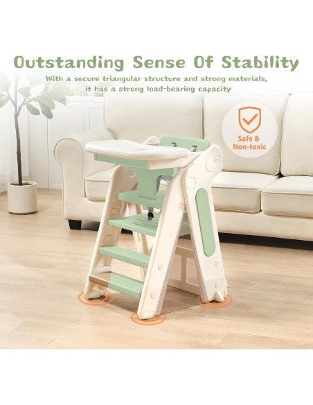 Escalera para Niños JooKiddie 4-en-1 Ajustable Verde