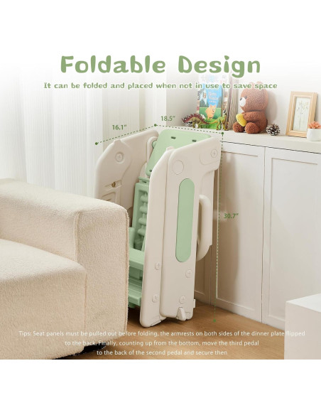 Escalera para Niños JooKiddie 4-en-1 Ajustable Verde