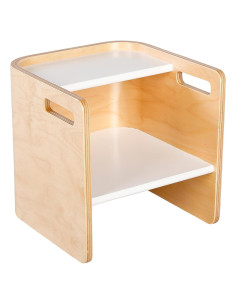 Silla Multifuncional ECR4Kids Bentwood Natural/Blanco 30.48cm