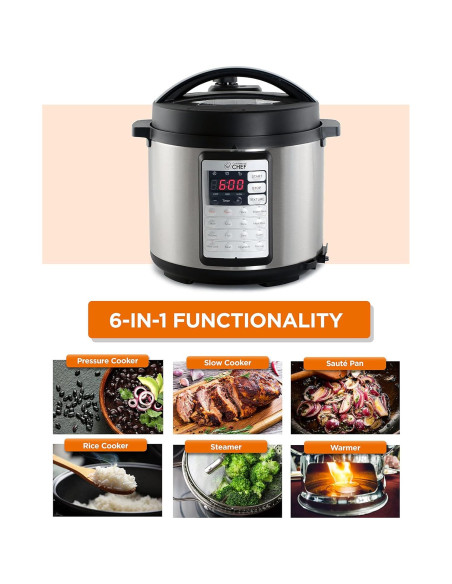Olla de Presión Eléctrica Commercial Chef 6.3L Acero Inoxidable