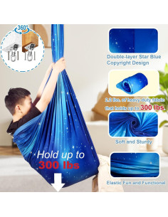 Columpio Sensorial PikDos Terapéutico Ajustable 150x150cm Azul 2