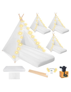 Tienda de dormir tipo teepee IIIMEIDU - Juego de 4 con cama inflable