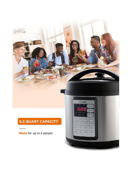 Olla de Presión Eléctrica Commercial Chef 6.3L Acero Inoxidable