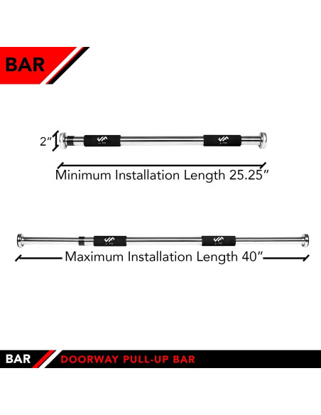 Barra de Dominadas JFIT Deluxe Ajustable para Puerta 101.6 cm