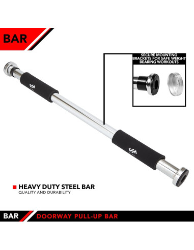 Barra de Dominadas JFIT Deluxe Ajustable para Puerta 101.6 cm