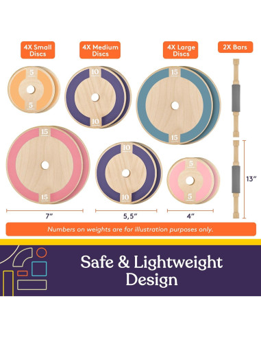 Conjunto de Pesas de Madera para Niños Suministros Especiales