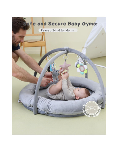 Gimnasio de Juego Hiseeme 5 en 1 para Bebés - Alfombra Suave y Gruesa